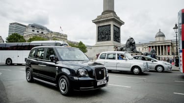 LEVC Black Cab and driver John Dowd out and about in London Uk July 2019 July 17th 2019